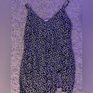 White and black cheetah print mini slip dress